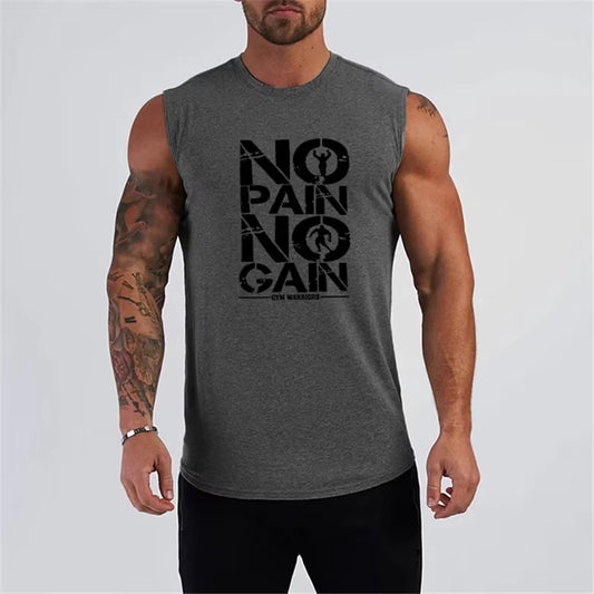 Gym Clothing Compression Vest Fitness Mens Tank Top Cotton Bodybuilding Stringer Tanktop Muscle Singlet Workout Sleeveless Shirt